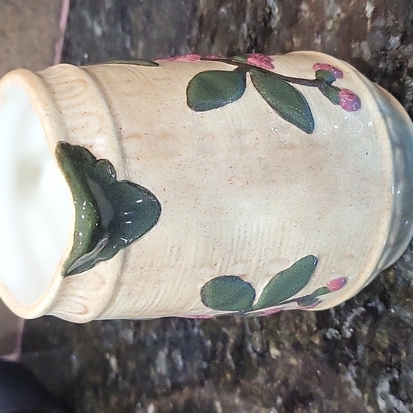 VINTAGE Ceramic Water Pitcher, Cream, and Floral - Picture 5 of 7